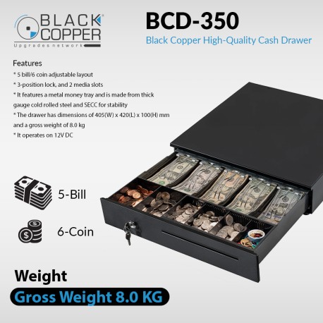 Black Copper Cash Drawer BCD-350