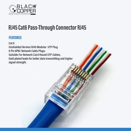 Cat6 Pass-Through Connector