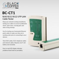 Black  Copper RJ45 Cable Tester BC-CT1