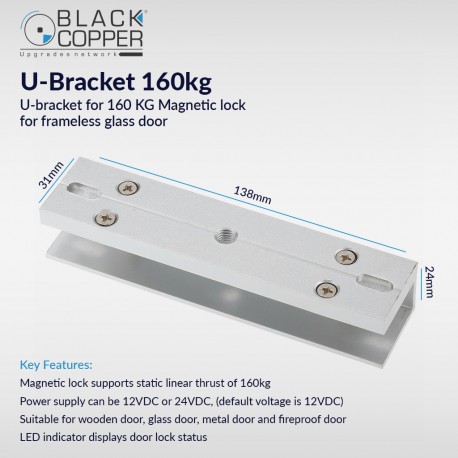 Black Copper U Bracket 160kg